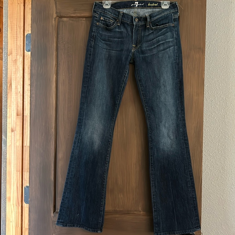 Women’s 7 For all man kind, denim boot cut jeans. Size 29. Like new.